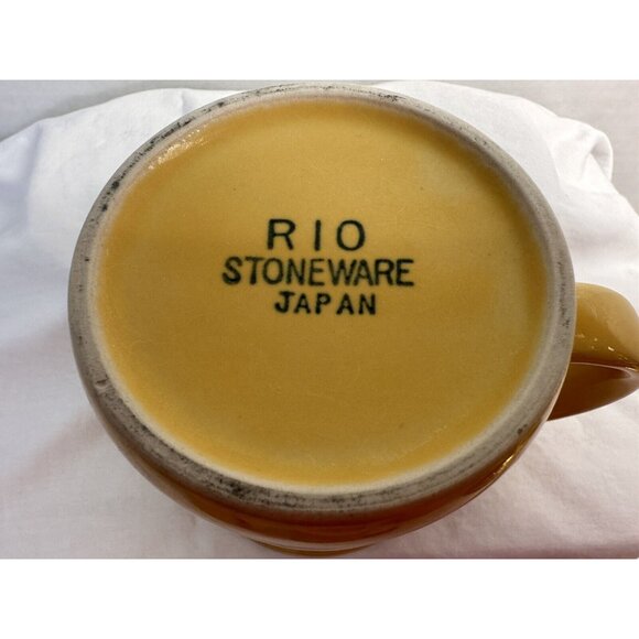 4 Rio Stoneware Japan Coffee Mug Tea Cup Yellow Retro Mid Century Modern 12 Oz - Picture 4 of 7